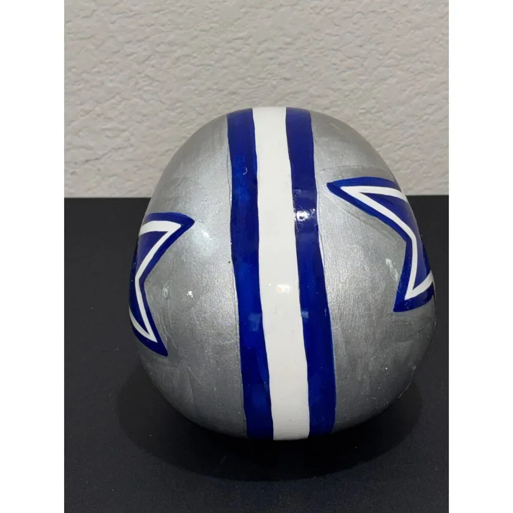 Dallas Cowboys hand painted ceramic skull head ￼